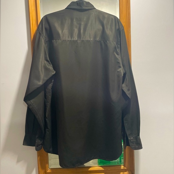 Dark green Button up Shirt in Velvet texture - Picture 3 of 4